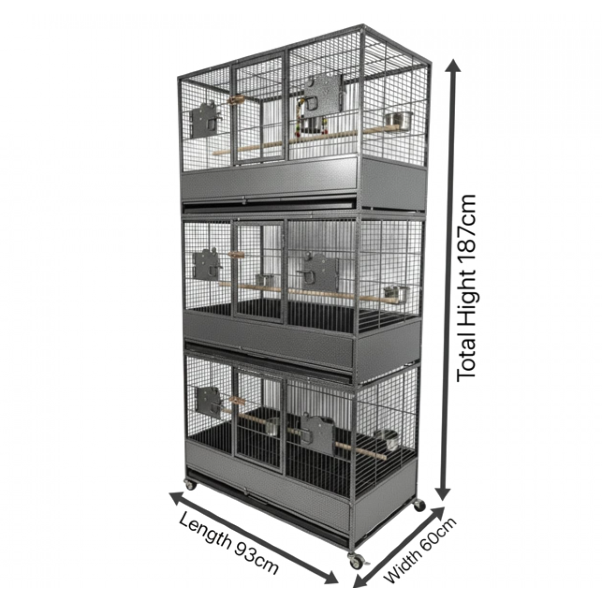 Extra Large Heavy Duty Triple-Stack Bird & Parrot Cage Aviary – XL ...